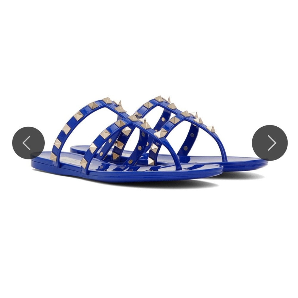 BRAND NEW VALENTINO GARAVANI ROCKSTUD PVC JELLY THONG SANDALS SIZE 39